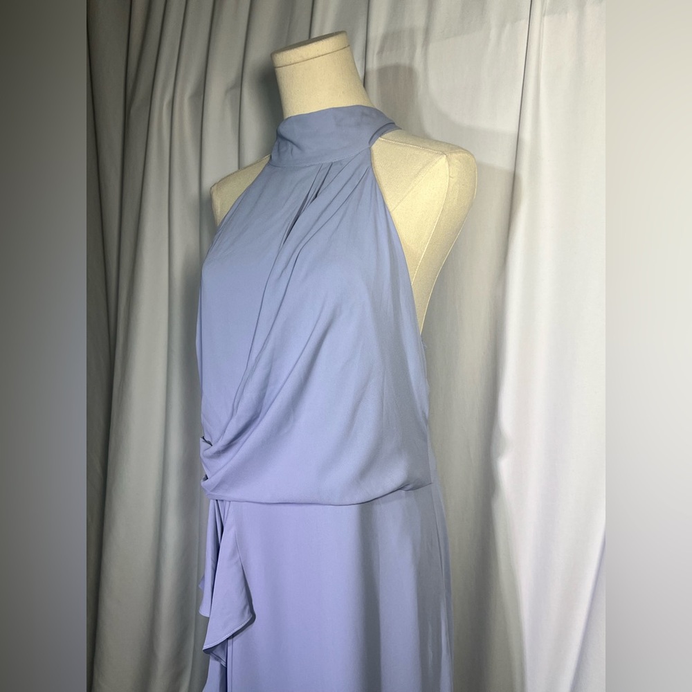 Halston Heritage Mock Neck Sleeveless Cape front dress | 14 NWT - Picture 7 of 10